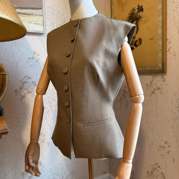 ZARA BUTTONED PLAID TOP - Picture 5 of 10